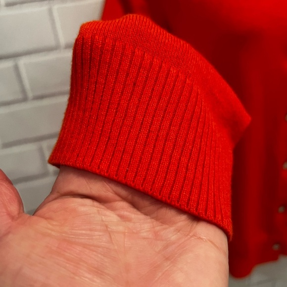 LANDS END women orange cardigan/ size XS 2-4 - Picture 4 of 7